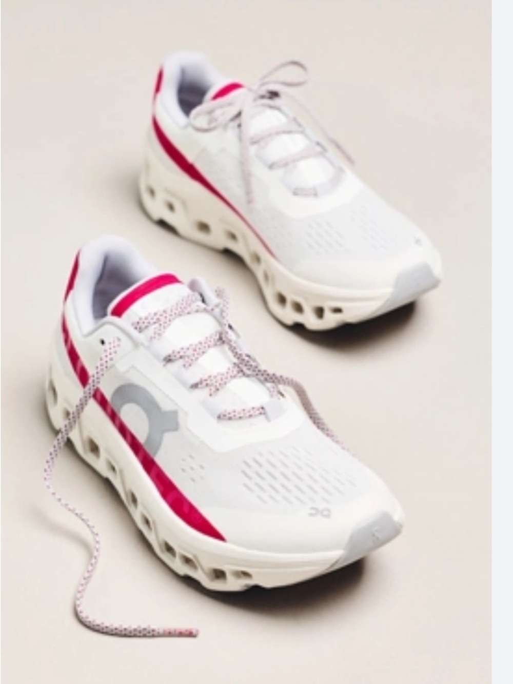 On Running Women's White and Pink Performance Running Sneakers